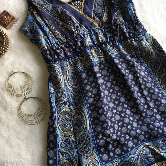 HP🌹{HALE BOB} 💯% Silk Boho Lace Trim Top - Picture 3 of 8